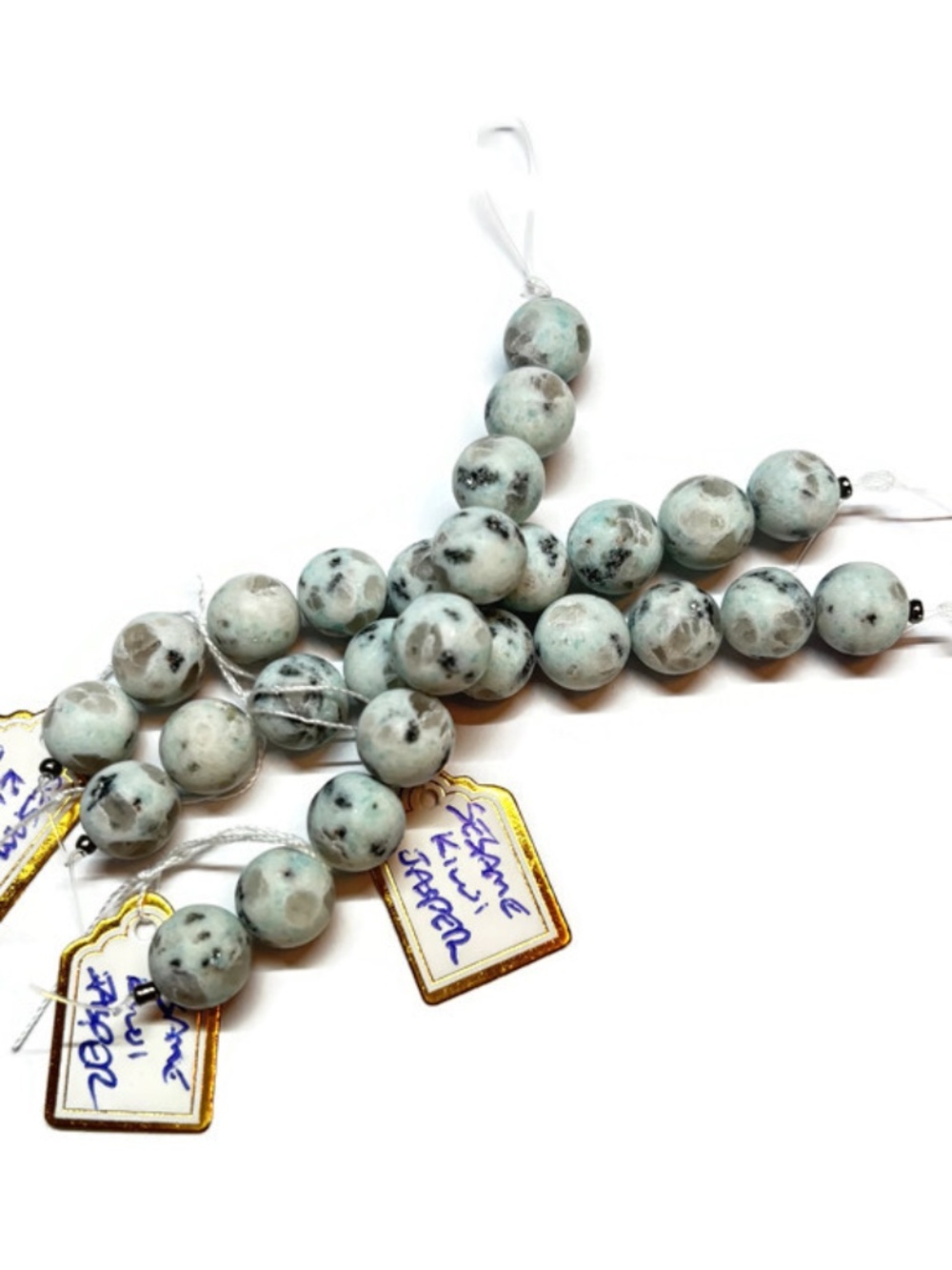 As Low As $2 10mm Frosted Sesame Kiwi Jasper Round Beads (9)